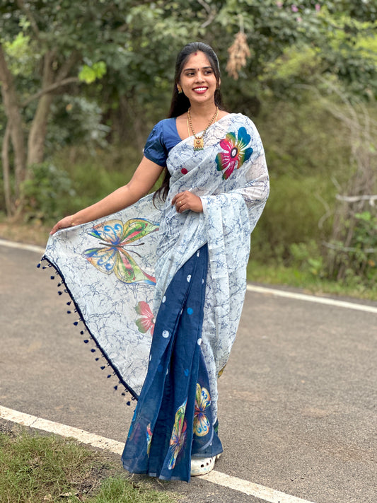 linen cotton Halfsaree model