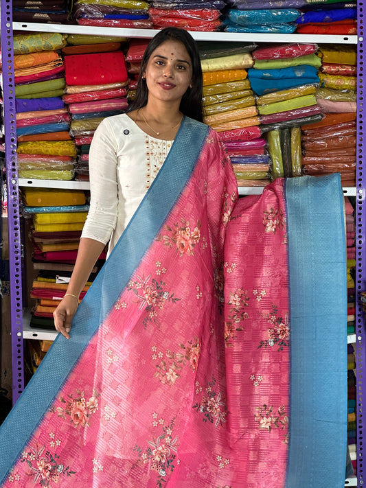 kubera soft silk digital print saree