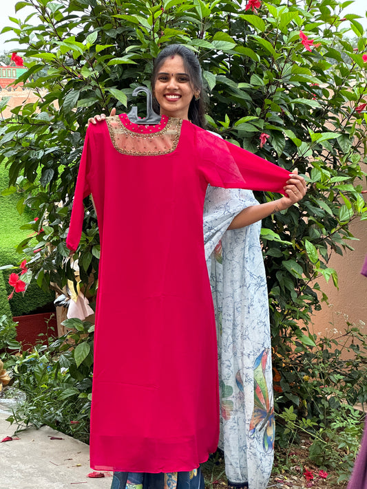 Jewel Neck Kurti