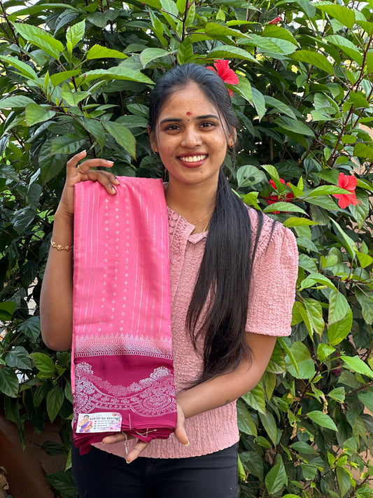 Georgette saree necklace border design