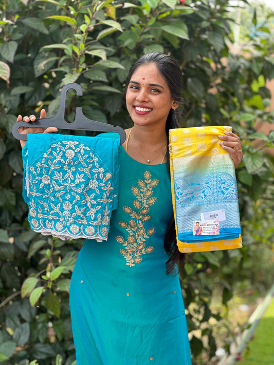 Saree & work blouse combo