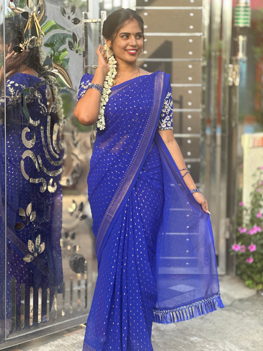 Combo saree + work blouse combo