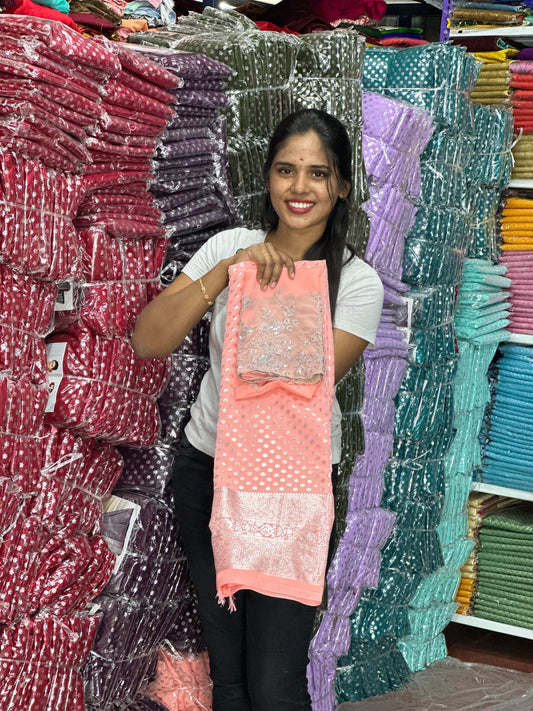 SAREE & WORK BLOUSE COMBO