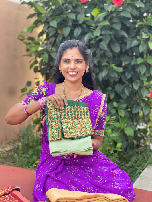 Saree work blouse and hip belt COMBO