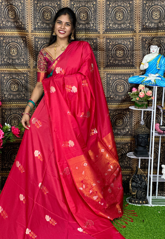 Borderless Soft silk saree