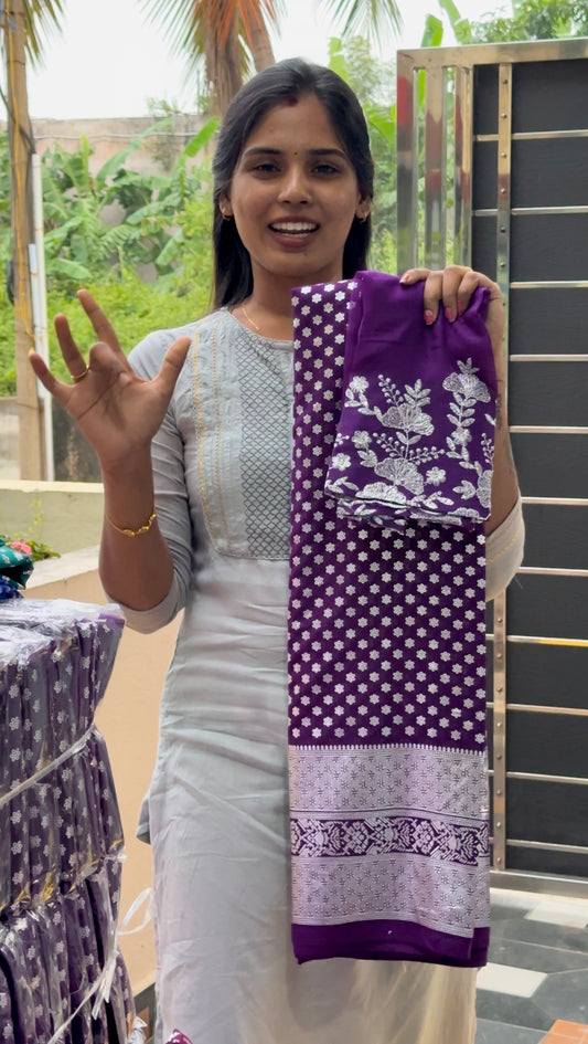 SAREE & WORK BLOUSE COMBO