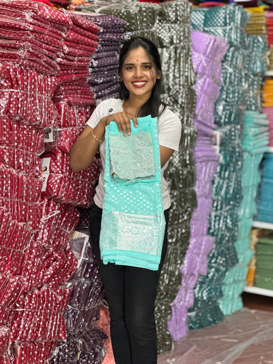 SAREE & WORK BLOUSE COMBO