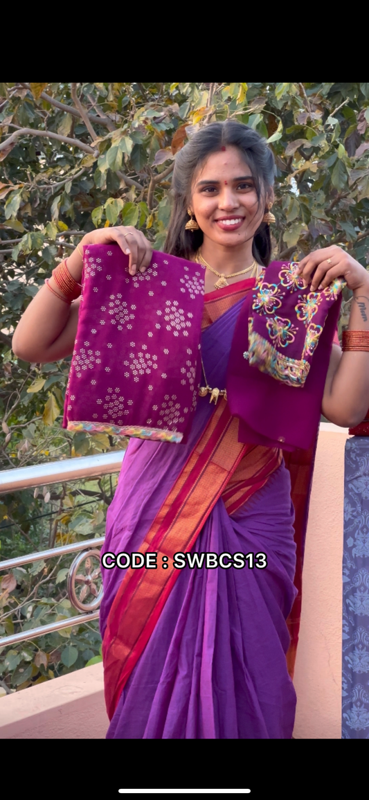 Saree & work blouse combo
