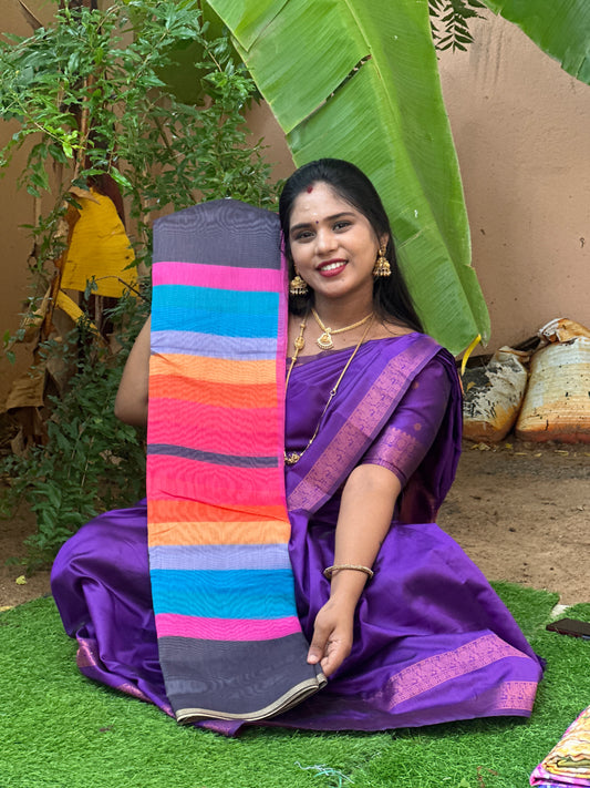 Linen cotton saree