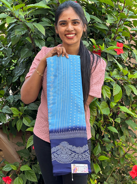 Georgette saree necklace border design