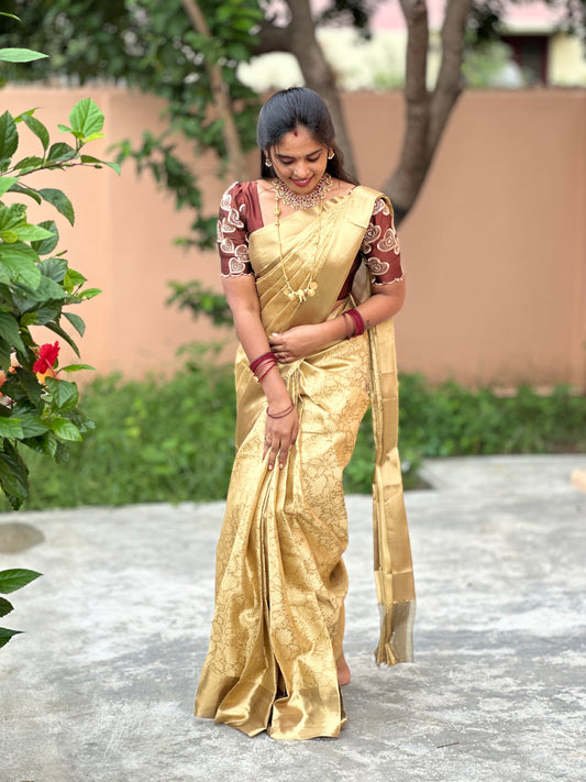 Nita Ambani mam inspired golden tissue saree