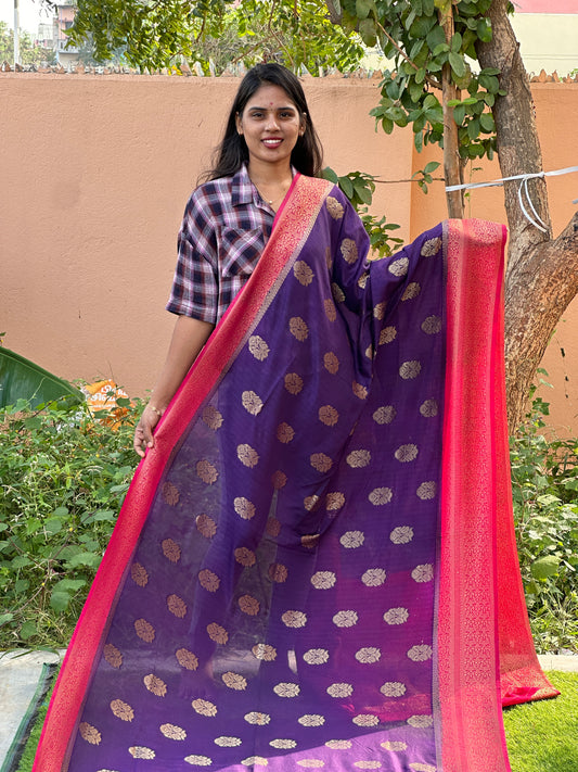 Grape silk saree