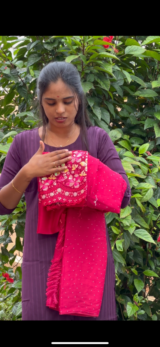 SAREE & WORK BLOUSE COMBO