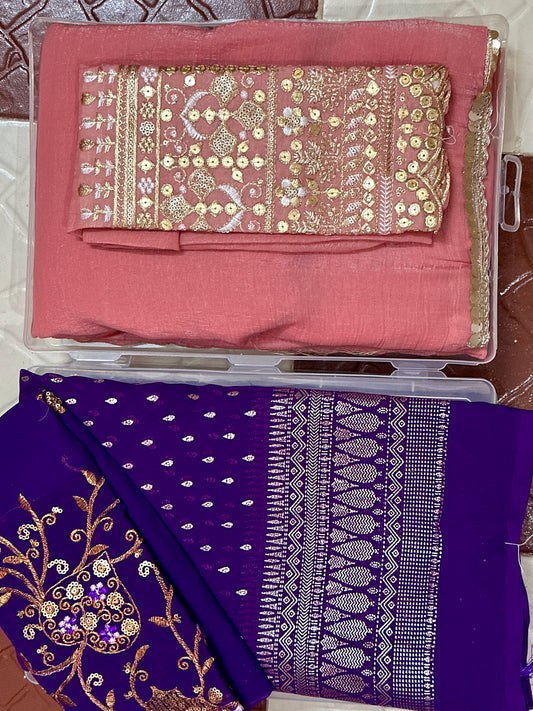 1+1 COMBO SAREE & WORK BLOUSE