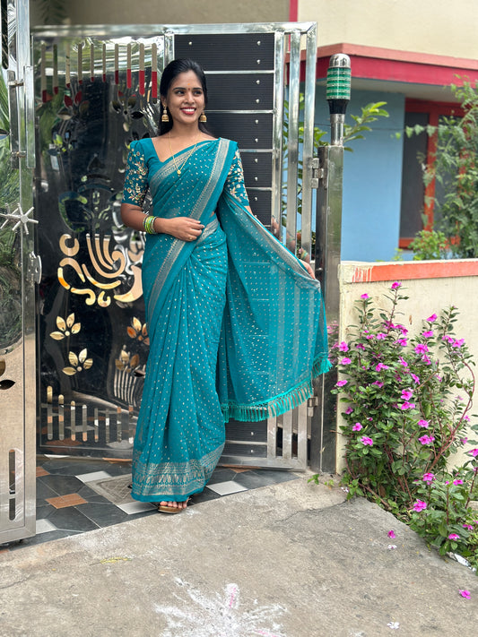 Saree & work blouse combo