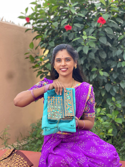 Saree work blouse and hip belt