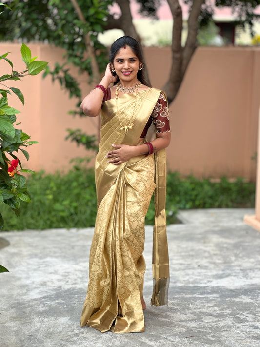 Nita Ambani mam inspired golden tissue saree