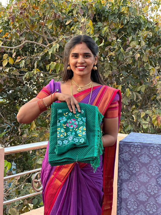 SAREE & WORK BLOUSE COMBO