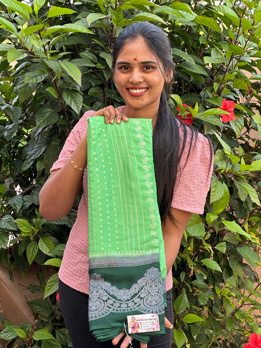 Georgette saree necklace border design