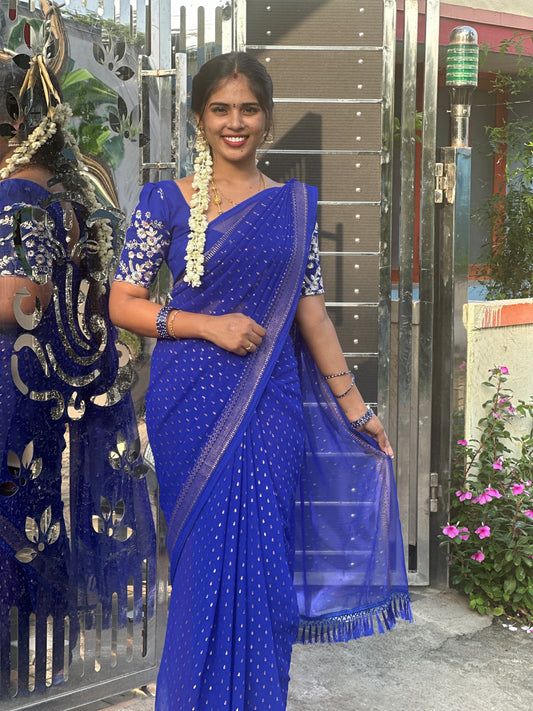 Combo saree + work blouse combo
