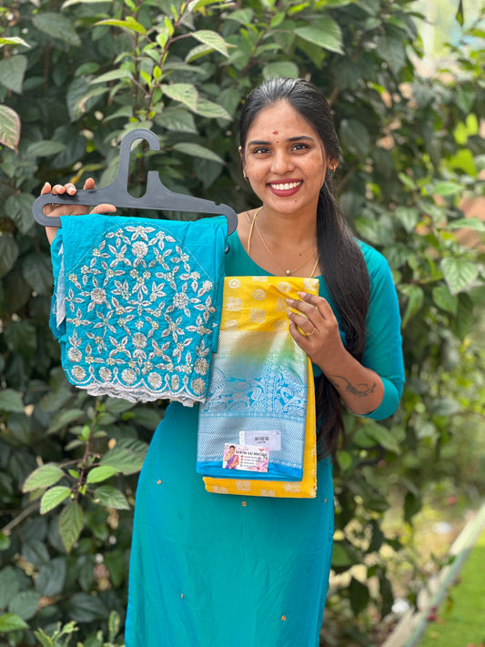 Saree & work blouse combo