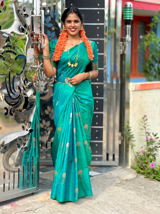 Premium borderless soft silk Saree