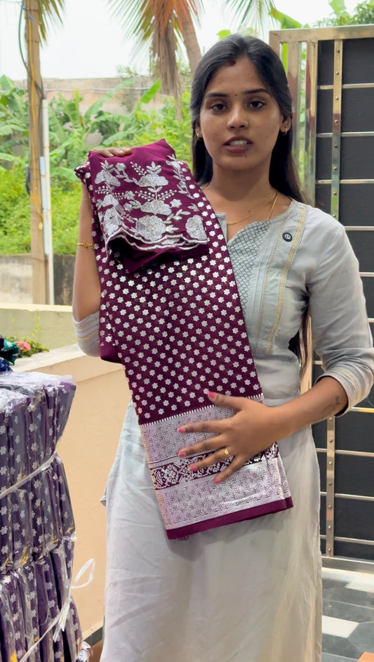 SAREE & WORK BLOUSE COMBO