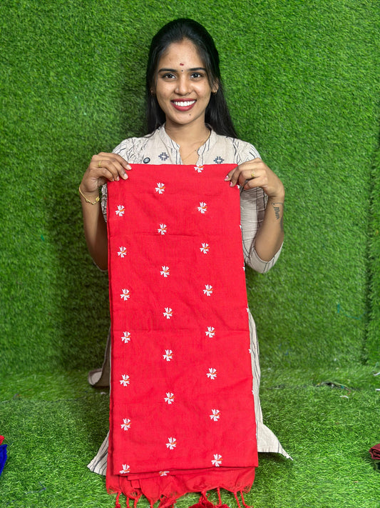 Khadi Cotton Embroidery Saree