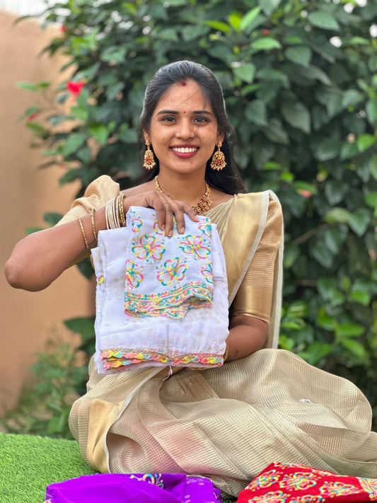 Saree & work blouse combo