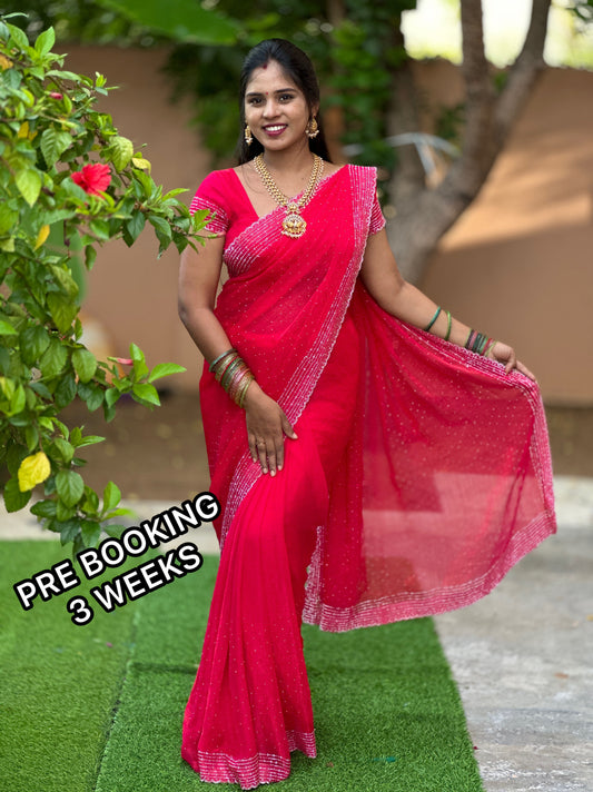 Fancy space silk saree PRE BOOKING 3 weeks 😍