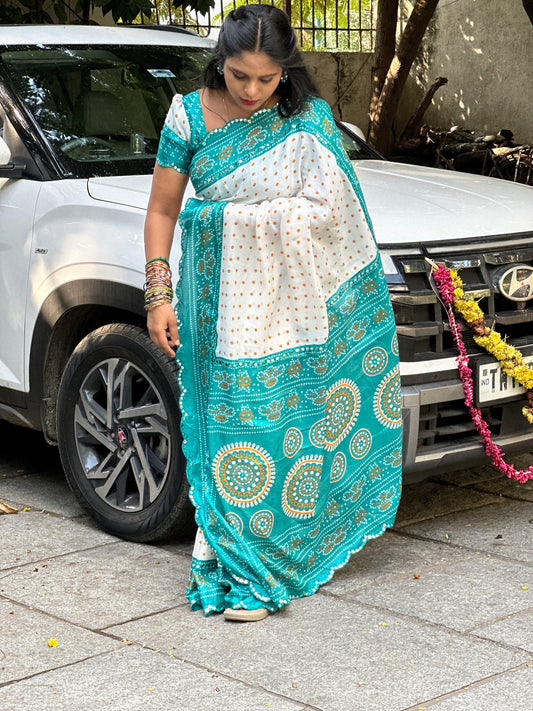 Bandhani Silk Saree