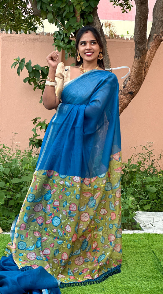 LINEN COTTON WITH KALAMKARI DESIGN