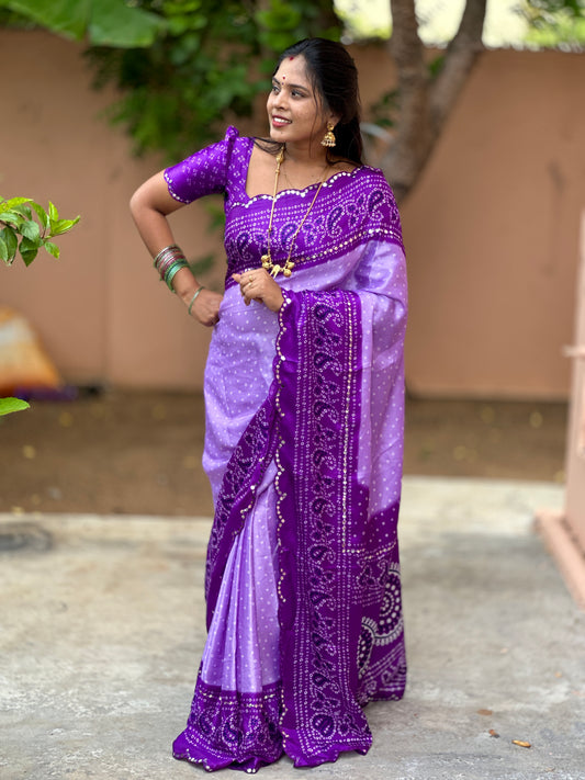 Bandhani Silk Saree