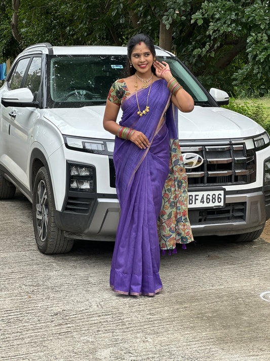 LINEN COTTON WITH KALAMKARI DESIGN