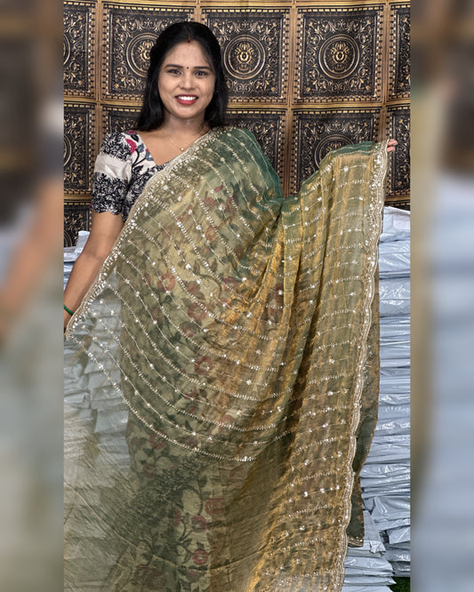 Space silk Fancy saree full sequence work