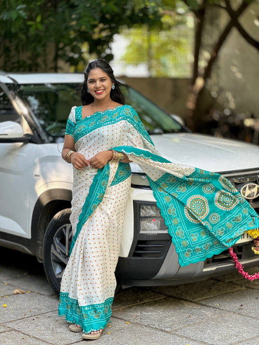 Bandhani Silk Saree