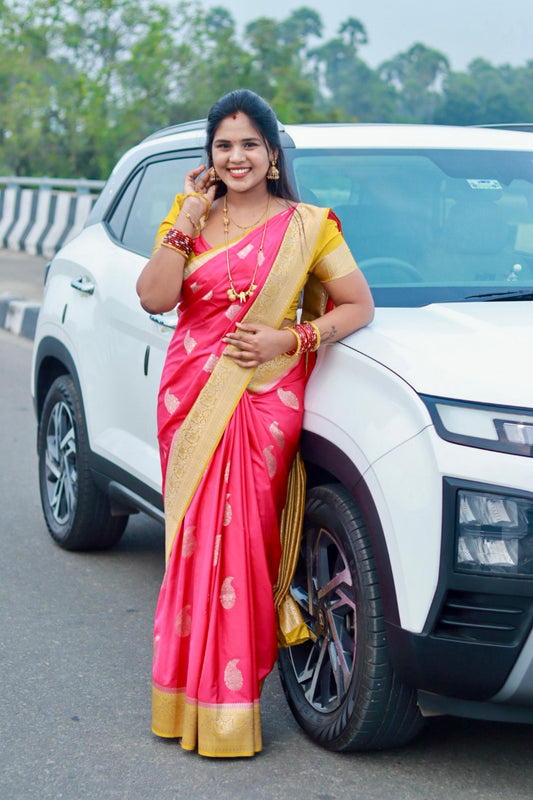 Mysore crepe silk saree with kanchi border