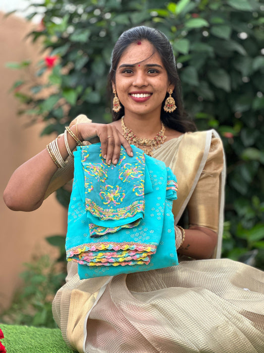Saree & work blouse combo